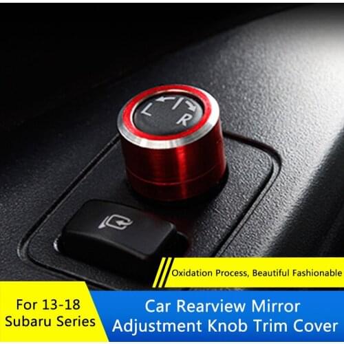 QHCP Car Rearview Mirror Adjustment Knob Trim Cover Rotary Control Switch Decoration Rings For Subaru XV Forester Outback 13-18
