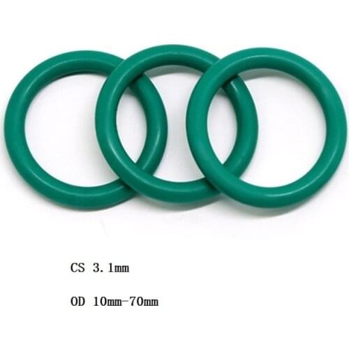FKM O-Ring Rubber Seal Washer Green O Ring OD 10mm - 70mm CS 3.1mm