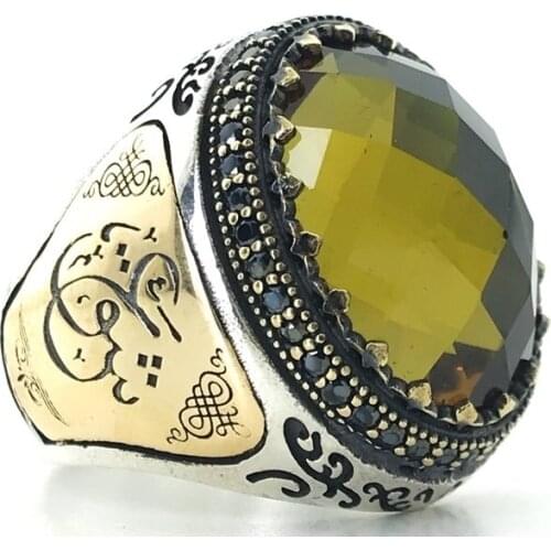 Handwork Zultanit Cubic Zirconia Special Design Silver Men 'S Ring