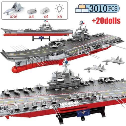 SEMBO 3010PCS WW2 Warship Cruiser Building Blocks For Military City Police Navy Aircraft Carriers Figures Brick Toy for Children