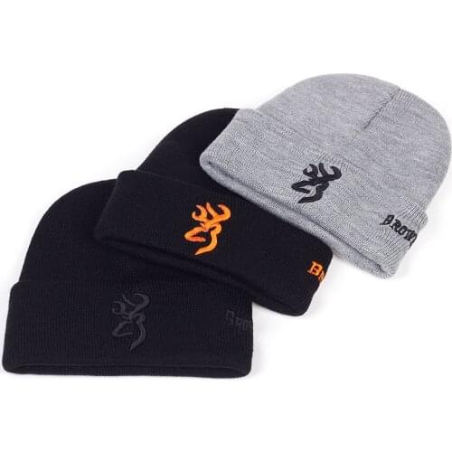 Wniter BROWNING wool hat unisex warm ski hats autumn winter Casual Beanies Knitted Hat Hip-hop Skullies Hats