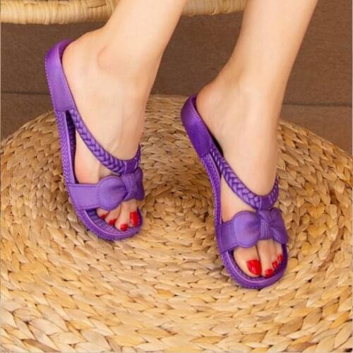 Women Slippers Slide Sandals Summer Lilac Beach Bathroom Pool Ladies Heels Shoes Flip-Flops Non-Slip