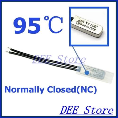 10Pcs/lot 95C Degree Celsius NC Normal Close Thermal Protector Sensor Thermostat temperature control fuse switch 250V 5A KSD9700