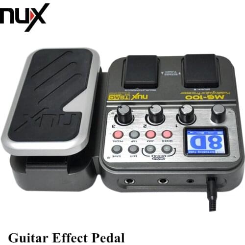 High Quality NUX MG-100 Modeling Guitar Processor Guitar Effect Pedal Drum Tuner Recorder 58 Effect 72 Preset Multi-function
