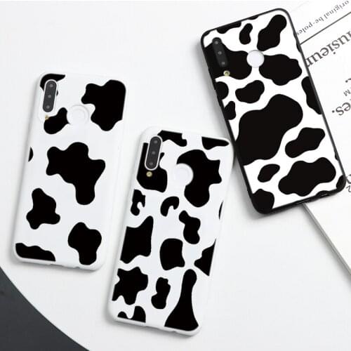 White Black Cow Symbol Pattern Print Case For Huawei Honor 20 Lite 8X 10i 20i V30 View 20 10 Y6 Y7 Pro Y9 Prime 2019 2018 Coque