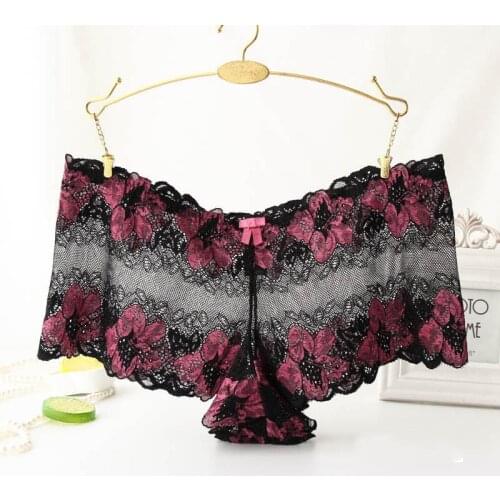 Women Boyshorts Panties Full Lace Seamless Ladies Hollow Out Floral Boxers Comfort Bottoming Panties M-4XL