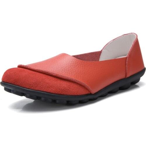 Womens Single Shoes Spring Flat Peas Nurse Shoes Shallow Mouth Flat Womens Shoes Loafers One Pedal Boat Shoes Large Size 43 44