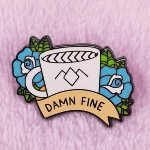 Agent Cooper damn fine coffee lapel pin Twin peaks fans wow gift