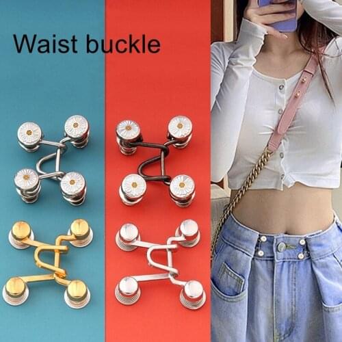 2PCs Waist Retraction Jeans Buttons for Clothing Nail Free Pants Shrink Waist Buckle DIY Adjustment Removable Snaps for Clothes