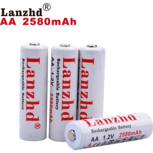 4pcs AA 1.2V Rechargeable batteries AA 1.2 V lithium battery Pro AA 2580mAh 1.2 V NI-MH For flashlight toy preheated battery 2A