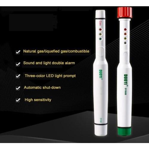 DY80 Pen Type Gas Leak Detector Natural Gas LPG Combustible Gas Alarm Sensitive Sensor Sound & LED Flashing Alarm Security Tool