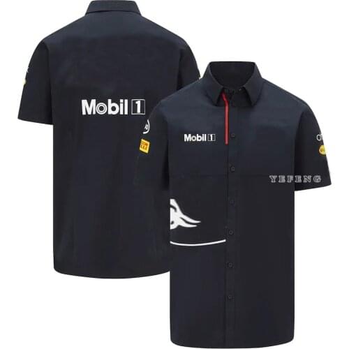 For Honda Red Color Bull F1 Racing Team Motorsport Outdoor Quick-Drying Sports Jersey Riding Buttons Polo Lapel Shirt