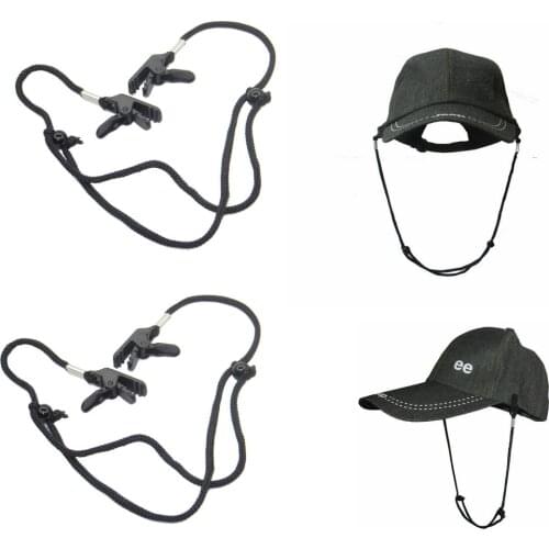 Cap Strap Hat Retainer Wind Cord Chin Strap Clips Motorcycles Boating Fishing pack of 2