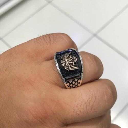 Double-Headed Eagle Custom Production Micro Silver Men 'S Ring