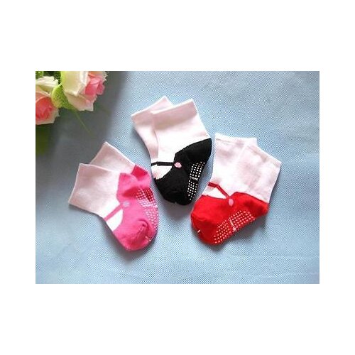 Lovely Baby Kids Girl Cozy Warm 3 Colors Anti-slip Shoes Cotton Socks 6-24M 11X9cm