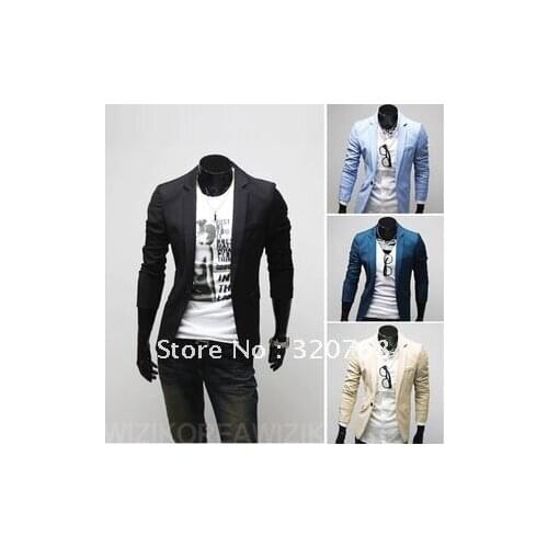 2013 free shipping new mens solid color suit Korean Slim leisure personality suit fashion coat size M-XXL X15
