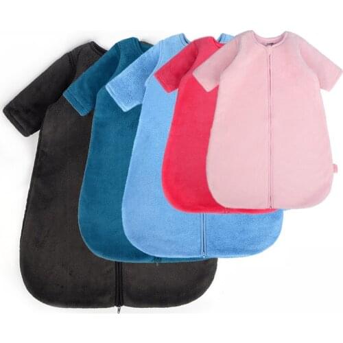 New Baby Sleeping Bag Coral fleece Newborn Sleep Sack Anti-kick Sleeper 0-12ths baby sleep sack Removable Sleeves sleeping bag