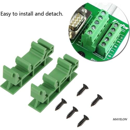 Bracket Plastic 10 Sets 35mm PCB DIN C45 Rail Adapter Circuit Board Mounting Bracket Carrier Clips Bracket Plastic