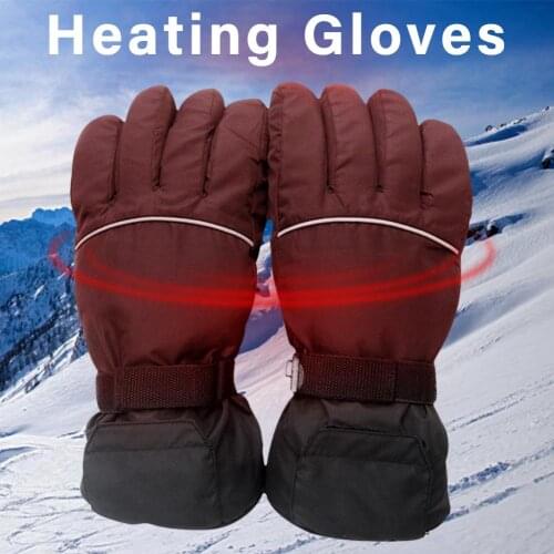1pair Skiing Gloves Electric Heating Hand Winter Warmer Thermal Waterproof Heated Gloves Battery Powered For Outdoor Cycling Ski