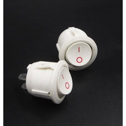 10pcs On-Off KCD1-105 2Pin White Round Boat Car Rocker Switch 6A 250V 10A 125V AC Button On-Off diy electronics