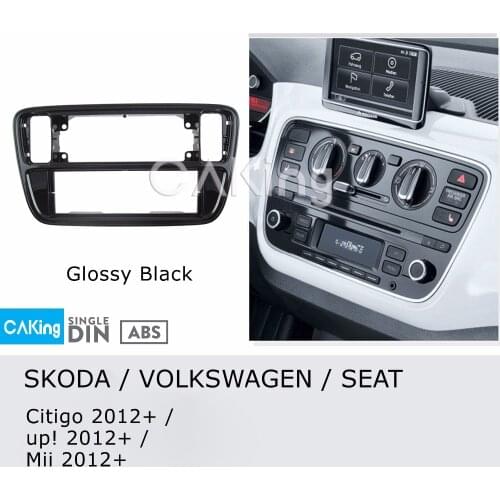 1Din Car Fascia Radio Panel for Volkswagen up! ; Skoda Citigo ; Seat Mii 2012+ Dash Kit Plate Bezel Adapter Console Cover Trim