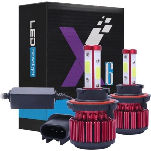 2pcs/set Car LED Headlight Bulbs H13 H4 H7 H11 9012 5202 9004 9005 9006 9007 50W 8000LM 6500K COB 4-Sides Lights Car Headlight