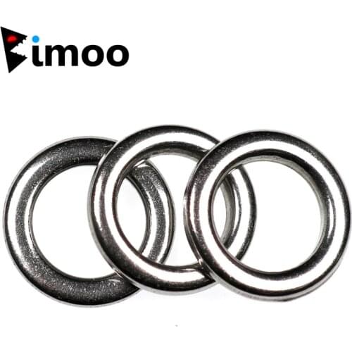 Bimoo 20pcs Fishing Solid Ring Stainless Steel Fishing Ring Fishing Accessories Heavy-duty Lures Lead Jigging Ring