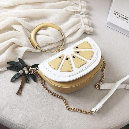 2021 Summer New Fruit Ring Handbag Women Magnetic Buckle Zipper PU Chain Shoulder Bag Woman Designer High Quality Messenger Bag