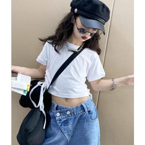 2021 hot sale girls t-shirt summer fashion cotton girls top 4-9t B51
