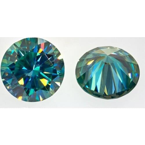 5-12mm light green synthetic moissanites diamond 1ct loose round brilliant cut moissanites gemstone