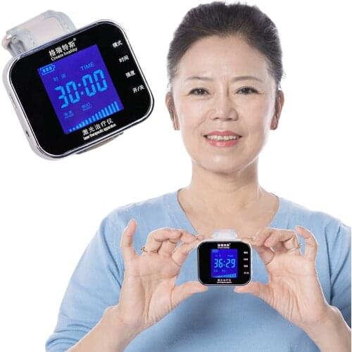 650nm Portable Laser Therapy Watch Physiotherapy Wrist Hypertension Treatment Enhancer Resistance Blood Viscosity Cholesterol