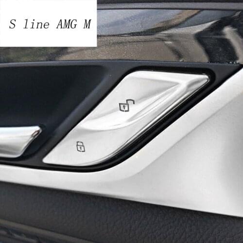 Car styling Door Unlock Switch Buttons Covers Trim Handle Key decoration Stickers For BMW 5 series G30 G38 6gt auto Accessories