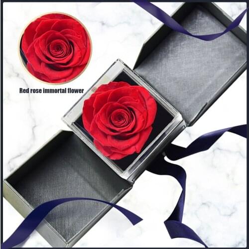 Behogar Preserved Eternal Rose Flower Jewelry Box Romantic Gift for Wife Girlfriend Valentines Day Anniversary Mother Day