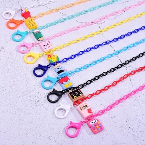 Candy Color Acrylic Face Mask Chain For Child Pencil School Bag Pendant Neck Chain Eyewears Cord Holder Sunglasses Necklace