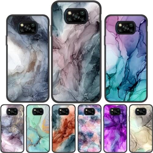 Poco X3 NFC Cases Silicon Marble Watercolor Painted Phone Fundas Poco X3 Pro Cases Poco M3 F3 F2 Pocophone F1 PocoX3 X3Pro Cover