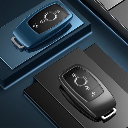For Benz Aluminum Alloy TPU Membrance Key Shell Car Key Anti-drop Decoration Accessories