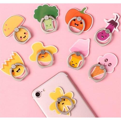 Vegetables Egg Finger Ring Mobile Phone Dessert Ice Cream Stand Holder For iPhone Xiaomi Huawei Acrylic All Smart Phone
