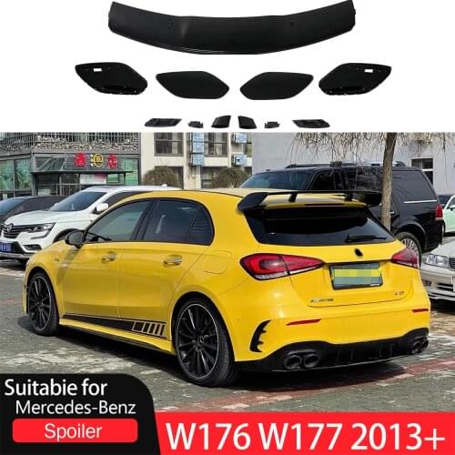 For Mercedes Benz A Class W176 W177 A160 A180 A200 A250 A45 AMG 5-Door Hatchback 2013+ ABS Plastic Rear Spoiler Wing Trunk Cover