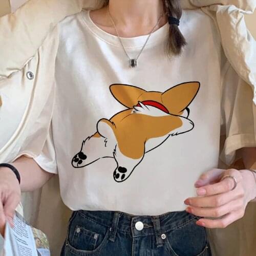 2021 New Summer Fashion Cute dog printed T Shirt Ulzzang Harajuku Ladies Tshirt Summer Round neck Short Sleeve tee shirt women