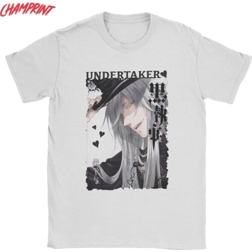 Undertaker Black Butler T-Shirts Men Anime Funny 100% Cotton Tee Shirt Crewneck Short Sleeve T Shirt Gift Idea Tops