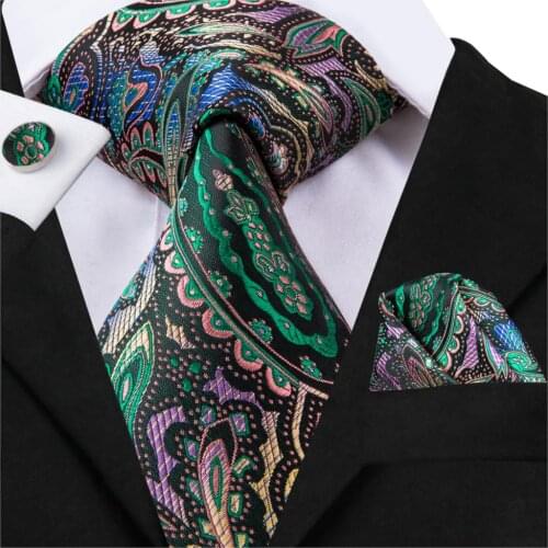 Hi-Tie Famous Brand Necktie For Men Paisley Fashion Luxury Style Wedding Tie Set Business Necktie Gravata SN-3019