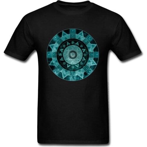 Art Design Pattern T-Shirts Ethnic Mandala With Watercolors T Shirts For Adult Custom Summer Fall Tops Shirt O-Neck 100% Cotton