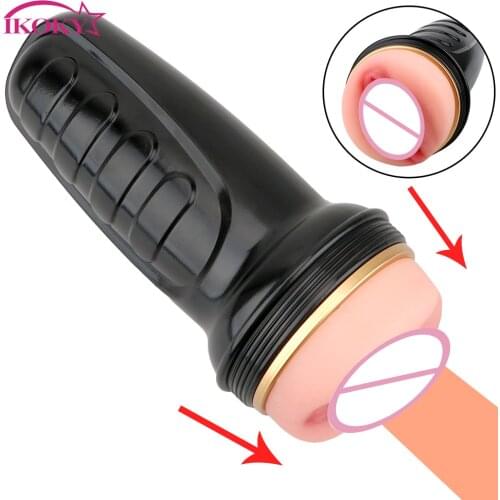 IKOKY Male Masturbation Cup Sex Products Sex Toys for Men Soft Pussy Sex Machine Masturbador Erotic Adults Realistic Vagina