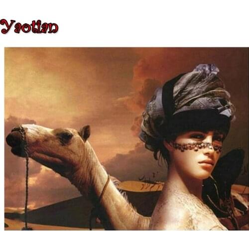 Full Square Drill Diamond Painting Camel Woman Craft Kit Diamond Embroidery Cross Stitch Mosaic Rhinestones Decoration