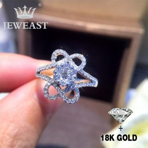 Natural Diamond 18K Gold Pure Gold Ring Beautiful Gemstone Ring Good Upscale Trendy Classic Party Fine Jewelry Hot Sell New 2020