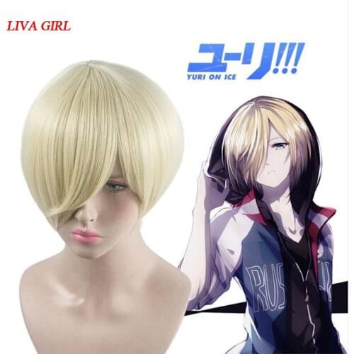 LIVA GIRL High Quality Yuri on Ice Cosplay Wig Yuri Plisetsky Costume Play Woman Adult Wigs Halloween Anime Game Hair1051