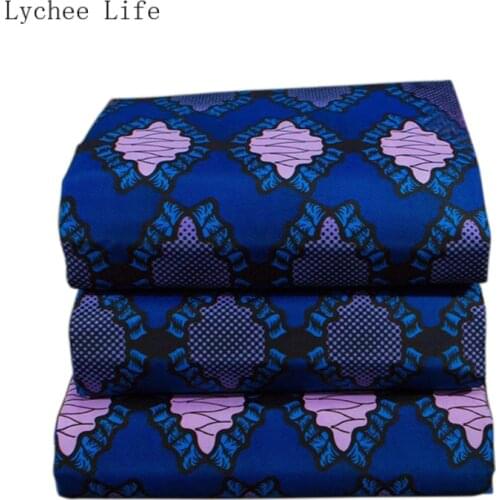Lychee Life African Ankara Prints Batik Patchwork Fabric Real Wax Diy Sewing Material Tissu For Dress Crafts