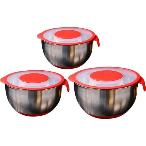 Stainless Steel Mixing Bowl with Visible Lid Microwave and Dishwasher Safe, Anti-rust