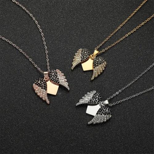 Fashion Hot Sale Wings Love Heart Piece Necklace Fashion Womens Jewelry Mens Valentines Day Gifts for Girlfriends