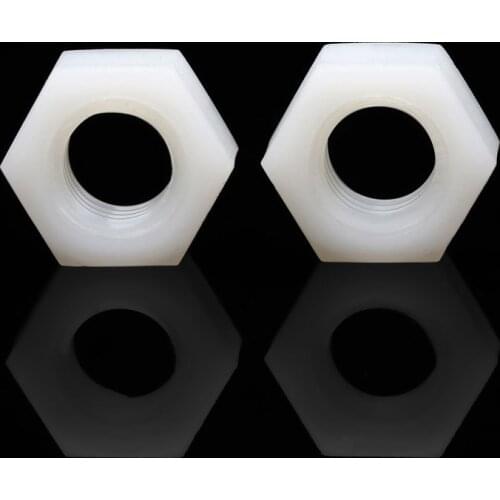 Nylon Hex Full Nuts White Hexagonal Nut M2 M2.5 M3 M4 M5 M6 M8 M10 M12 M14 - M20